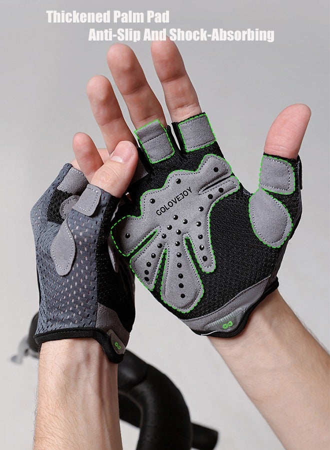 REXCHI Goloveboy Half Finger Fitness Gloves - Training Anti-Slip Wear-Resistant Anti-Callousing Outdoor Sports Cycling Gloves - Non-Slip, Breathable, Suitable For Gym, Cycling, Pull-Ups And Outdoor Training Unisex - Image 5