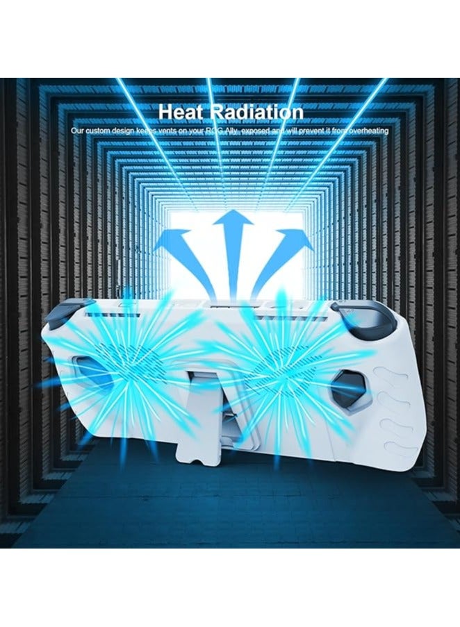 Green Tiger Full Case for ASUS Rog Ally 2023, Protective Case Skin with Detachable Front Shell Cover and Kickstand for Rog Ally,Shockproof/Non-Slip/Anti-Collision, White - Image 2