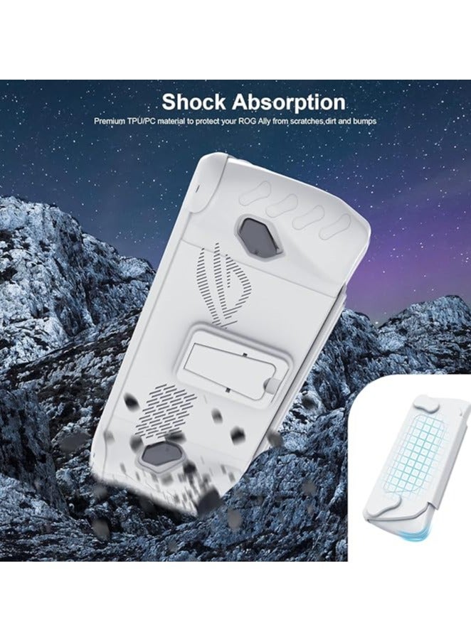 Green Tiger Full Case for ASUS Rog Ally 2023, Protective Case Skin with Detachable Front Shell Cover and Kickstand for Rog Ally,Shockproof/Non-Slip/Anti-Collision, White - Image 3