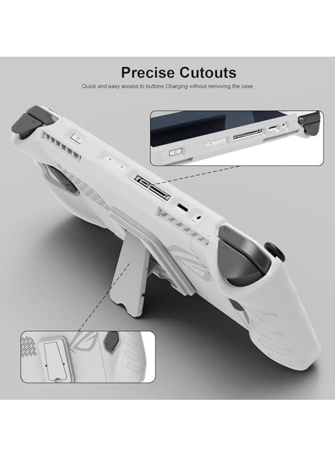 Green Tiger Full Case for ASUS Rog Ally 2023, Protective Case Skin with Detachable Front Shell Cover and Kickstand for Rog Ally,Shockproof/Non-Slip/Anti-Collision, White - Image 5