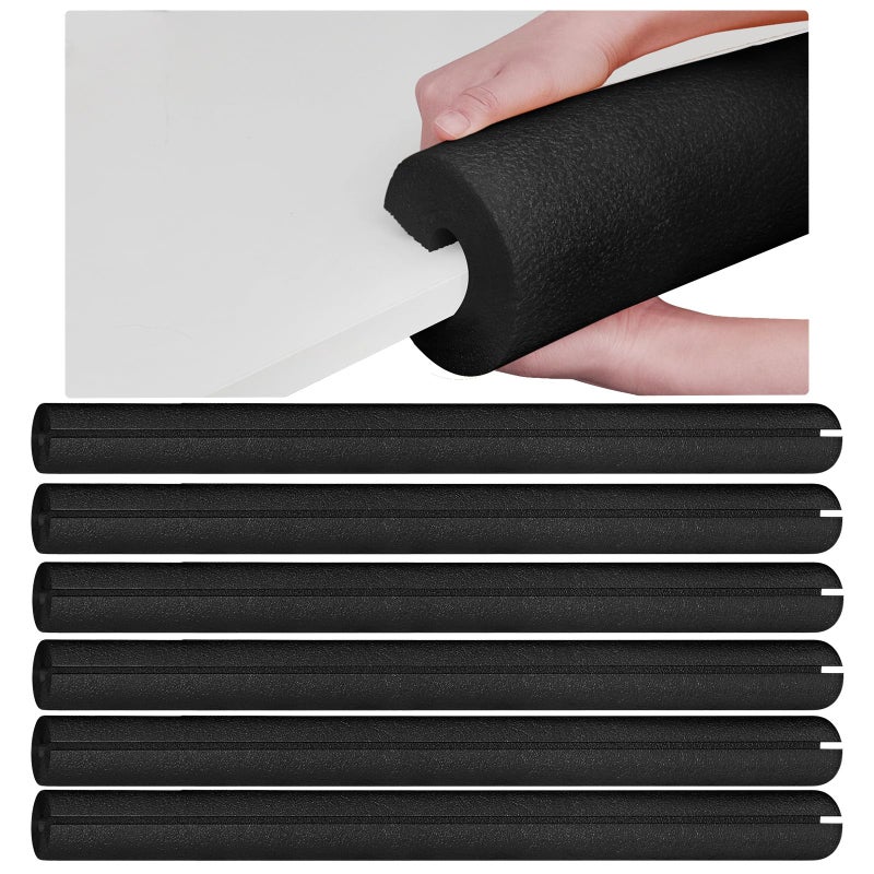 Hanaive Black 6 Pcs 40 x 3 5 x 1 Inch Jumbo Pool Noodles Pipe Insulation Foam Tube Pre Slit Clamp Foam Noodles for Padding Large Tube for Swimming Floating Craft Projects Padding Bumper - Image 2