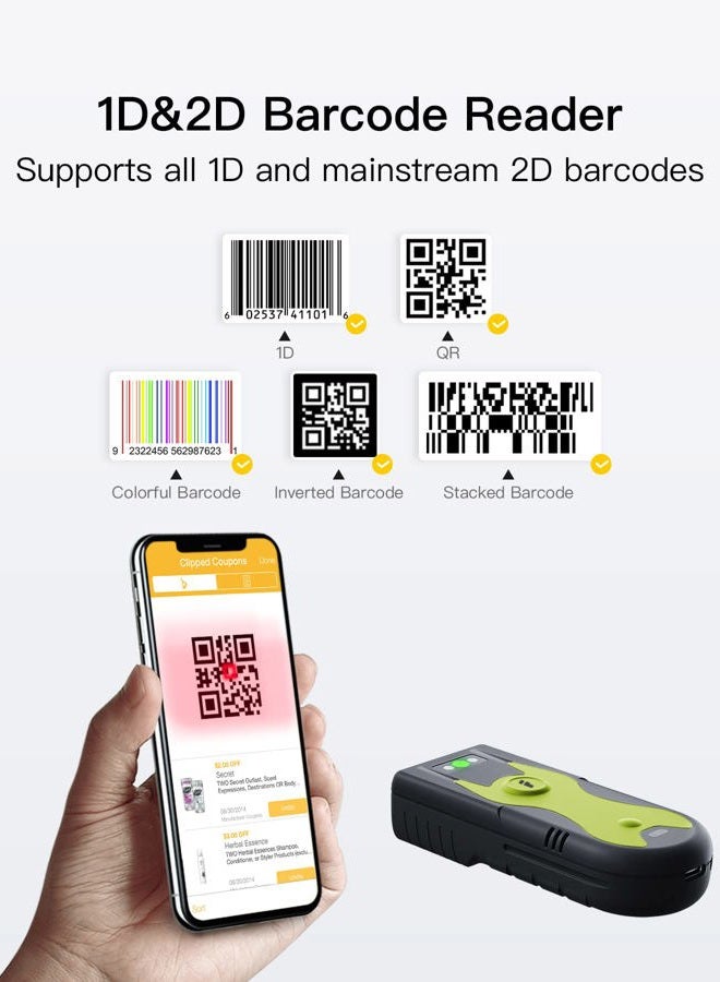 Inateck Bluetooth Scanner 2D Barcode Scanner 2.4Ghz USB Adapter, Screen Scanning, Exclusive Shortcuts, BCST-42 - Image 2