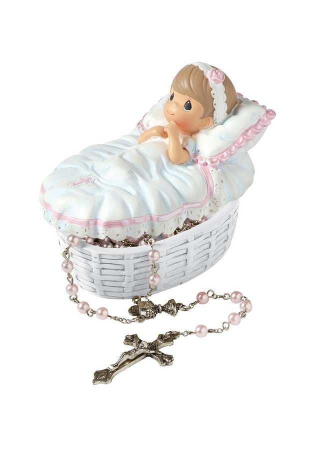 Precious Moments Precious Moments, Baptized In His Name Resin Box With Rosary, For Girl, 153406 - Image 1