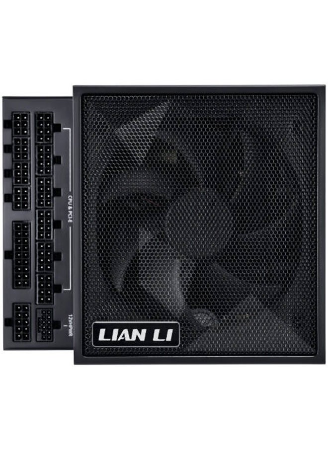 LIAN LI EDGE 850W 80+ Platinum Full Modular Power Supply, L-Shaped Design for Dual-Chamber Cases, ATX 3.1 & PCIe 5.1 Ready, 12V-2×6 Connector, USB 2.0 Expansion Hub, Fanless Mode, Premium Sleeved Cables, German EPCOS Capacitors, 120mm FDB Fan, Black | EG0850  - Image 3