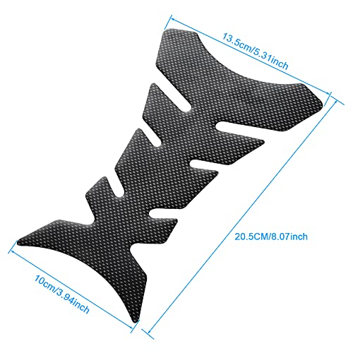 Mtsooning Motorcycle Tank Pad, Universal Fuel Tank Sticker, 3D Rubber Gas Oil Protector Self-Adhesive and Waterproof Replacement for Suzuki Kawasaki Ducati - Image 2