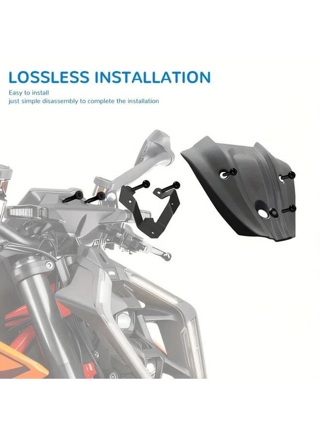Motorcycle Front Windshield Deflector Hood Sun Visor Black Compatible With 390 Duke 2024 - Image 5