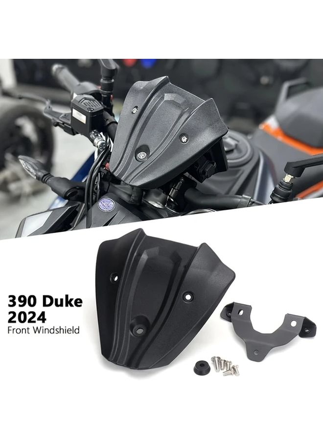 Motorcycle Front Windshield Deflector Hood Sun Visor Black Compatible With 390 Duke 2024 - Image 1