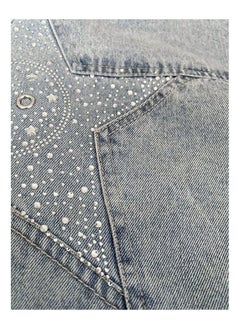 Generic Girl's Denim Jacket Children's Fashionable Star Studded Button Front Collar Shoulder Length Sleeve Outerwear(2-9 Y)  - Image 4