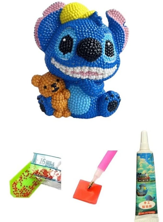 Stitch Piggy Bank, DIY Diamond Stick, Kawaii Figure, Action Star Cartoon Figurines, Decorative Toy Gift for Kids Girls