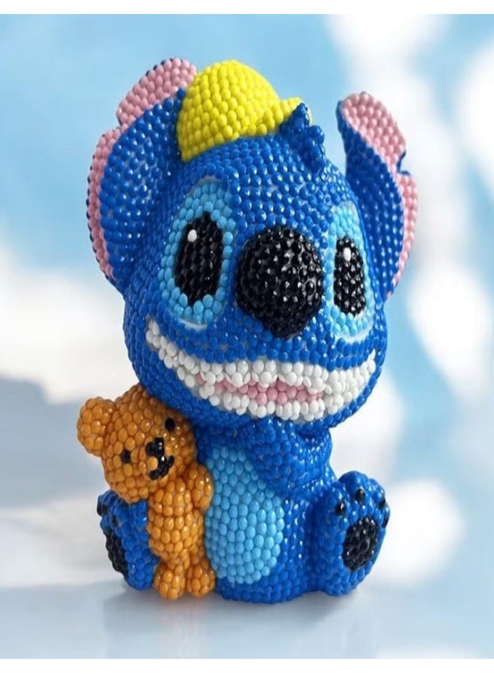 Stitch Piggy Bank, DIY Diamond Stick, Kawaii Figure, Action Star Cartoon Figurines, Decorative Toy Gift for Kids Girls