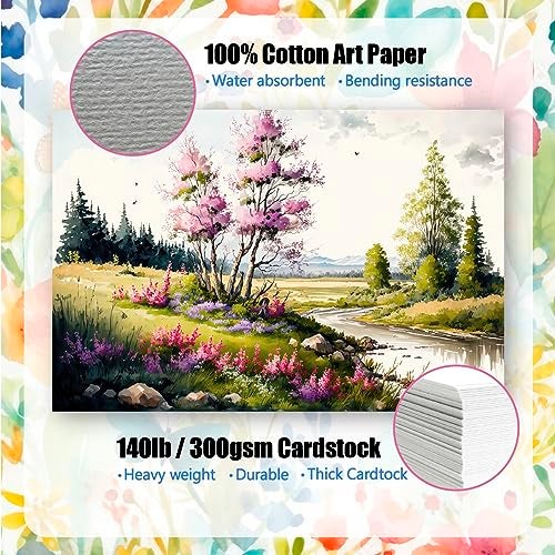 ANSSDO 50 Pack Heavyweight Cotton Watercolor Cards with Envelopes, 4 x 6 Inch, Perfect for Painting or Card Making, Ideal for Christmas and Birthday Gifts - Image 2