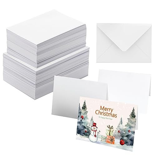 ANSSDO 50 Pack Heavyweight Cotton Watercolor Cards with Envelopes, 4 x 6 Inch, Perfect for Painting or Card Making, Ideal for Christmas and Birthday Gifts - Image 1