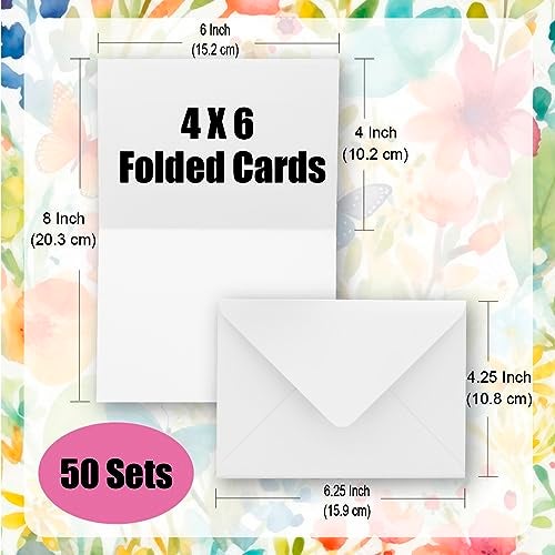 ANSSDO 50 Pack Heavyweight Cotton Watercolor Cards with Envelopes, 4 x 6 Inch, Perfect for Painting or Card Making, Ideal for Christmas and Birthday Gifts - Image 3