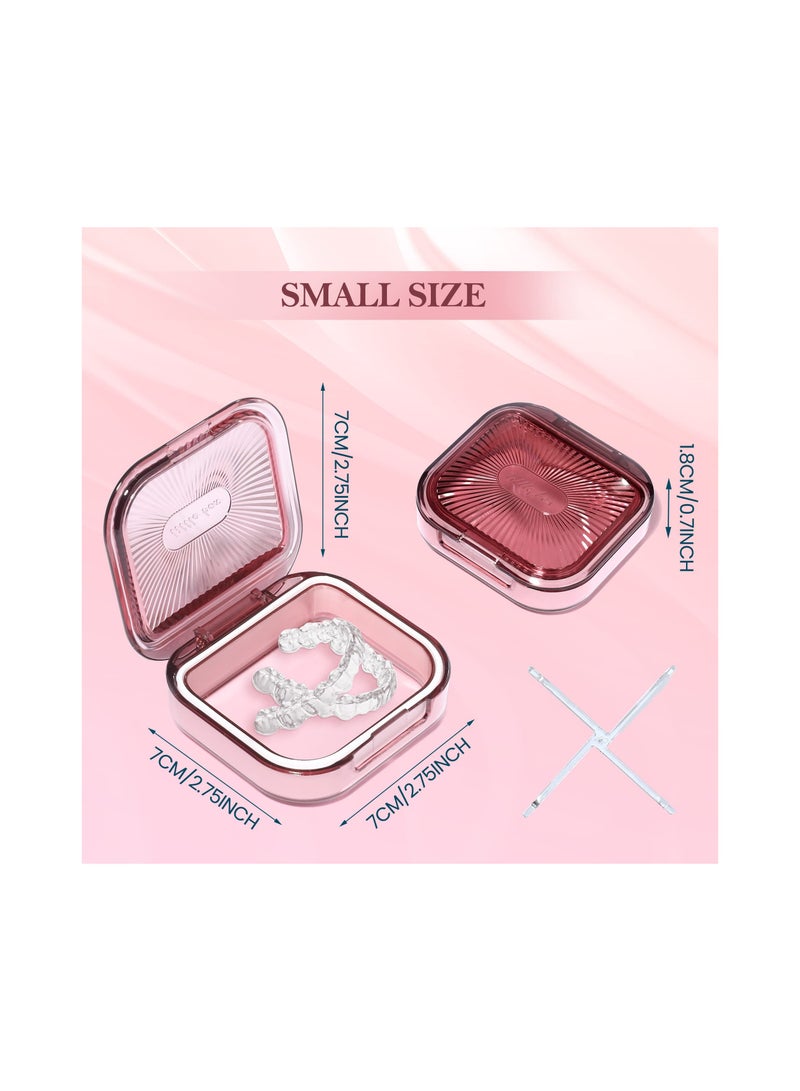 SOLARAE Set of 3 Slim Portable Retainer Cases - Creative Dustproof Mouth Guard Containers for Dental Braces, Oral Aligners, and Dentures - 3 x 2.8 inches, Ideal for Men and Women. - Image 4