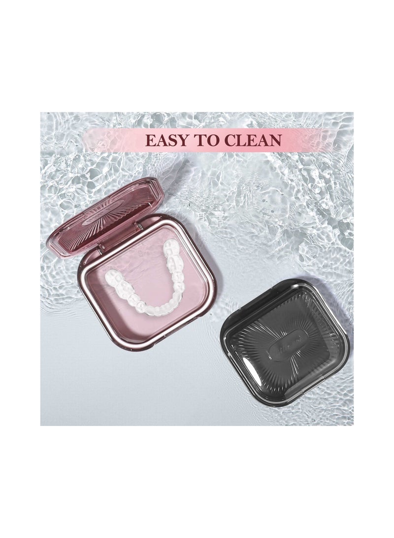 SOLARAE Set of 3 Slim Portable Retainer Cases - Creative Dustproof Mouth Guard Containers for Dental Braces, Oral Aligners, and Dentures - 3 x 2.8 inches, Ideal for Men and Women. - Image 5