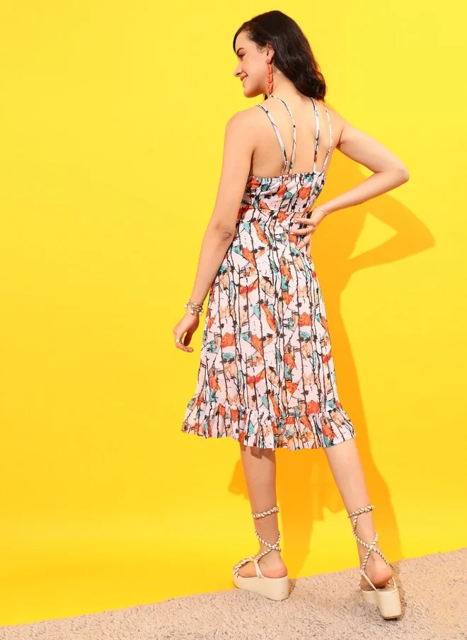 STREET 9  Floral Printed A-Line Dress for Women for Women | Best Price UAE