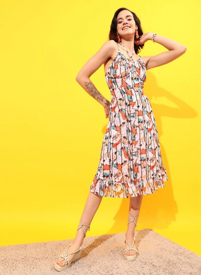 STREET 9 Floral Printed A-Line Dress for Women