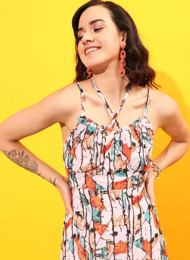 STREET 9 Floral Printed A-Line Dress for Women