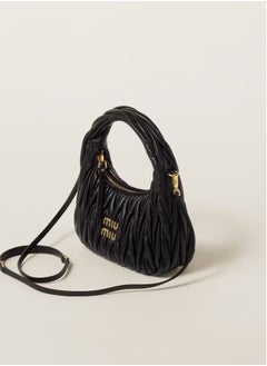 Miu Miu Wander quilted nappa leather hobo Crossbody Shoulder Bag Black  - Image 2