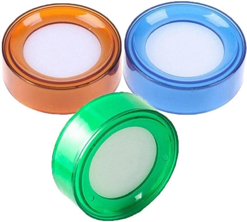 Faded Finger Damper – Round Plastic Sponge Cup Fingertip Moistener in Random Colors for Counting, Sorting, Filing, and Office or Cash Handling Tasks (3Pcs) - Image 1