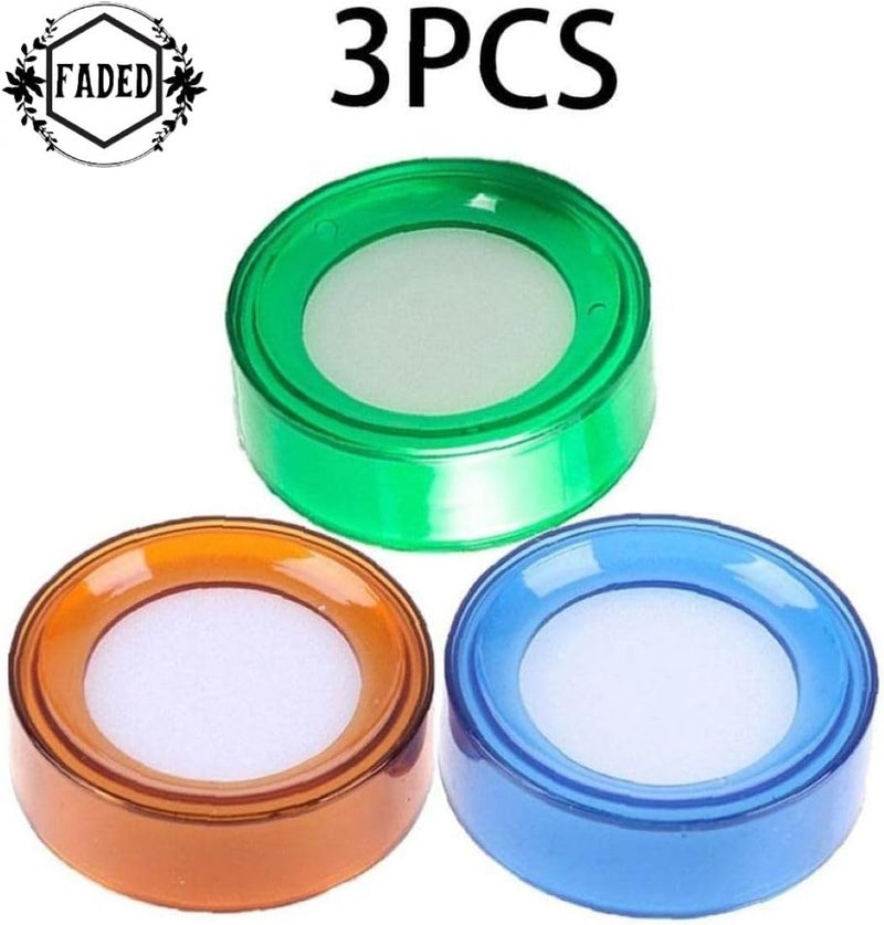 Faded Finger Damper – Round Plastic Sponge Cup Fingertip Moistener in Random Colors for Counting, Sorting, Filing, and Office or Cash Handling Tasks (3Pcs) - Image 4