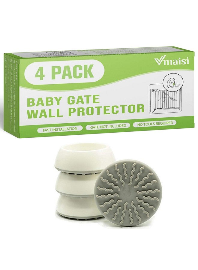 في ماسي واقي حائط بوابة الأطفال - يحمي الجدران والأبواب من بوابات الحيوانات الأليفة والكلاب - بوابات مثبتة بالضغط تعمل على السلالم - عبوة من 4 أكواب حائط للبوابات - أبيض - Image 3
