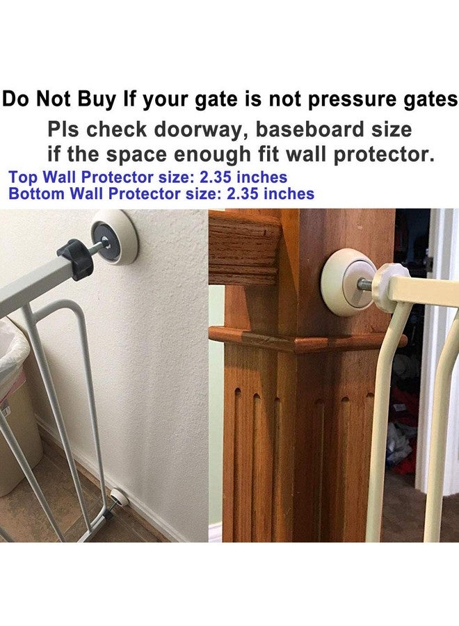 في ماسي واقي حائط بوابة الأطفال - يحمي الجدران والأبواب من بوابات الحيوانات الأليفة والكلاب - بوابات مثبتة بالضغط تعمل على السلالم - عبوة من 4 أكواب حائط للبوابات - أبيض - Image 5