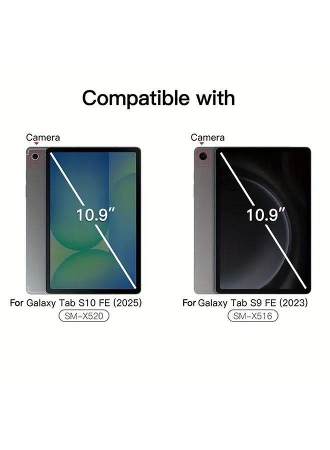 حالة Samsung Tab S10 FE YT Black Soft TPU ثلاثية الطيات مع حامل، إيقاظ وإسبات تلقائي، غطاء واقي خفيف الوزن - Image 3