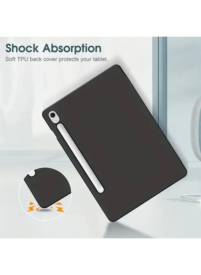 حالة Samsung Tab S10 FE YT Black Soft TPU ثلاثية الطيات مع حامل، إيقاظ وإسبات تلقائي، غطاء واقي خفيف الوزن - Image 5