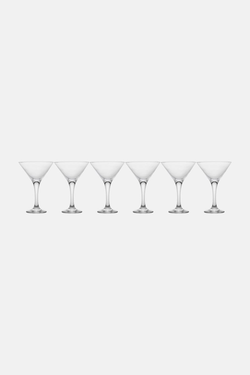 LAV 6 Pieces Misket Martini Glasses 175ml, Transparent - Image 1