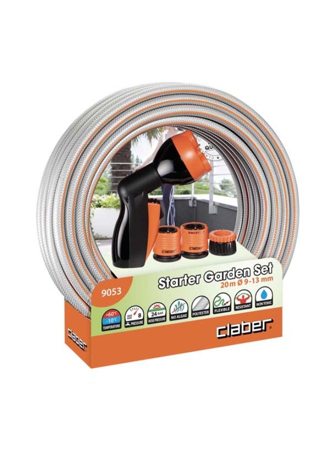 Claber 9053 Starter Garden Kit With Hose Silver 20 Meter Length - Image 1