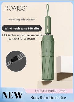 roaiss Upgraded Fully Automatic Umbrella for Men and Women 168 Rib Dual Purpose Umbrella 41.7 Inch Enlarge Umbrella Cover UV Protection Umbrella Effectively Blocks Sunlight UPF50+  - Image 1
