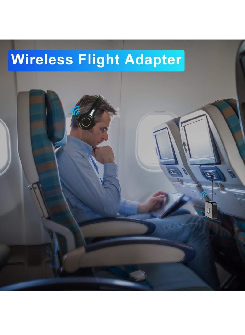 Bluetooth 5.0 Transmitter, Wireless Audio Adapter with APTX Low Latency, Stereo Sound Bluetooth Flight Transmitter, Bluetooth Dongle for TV to Headphone with 3.5mm or RCA Jack - Image 3