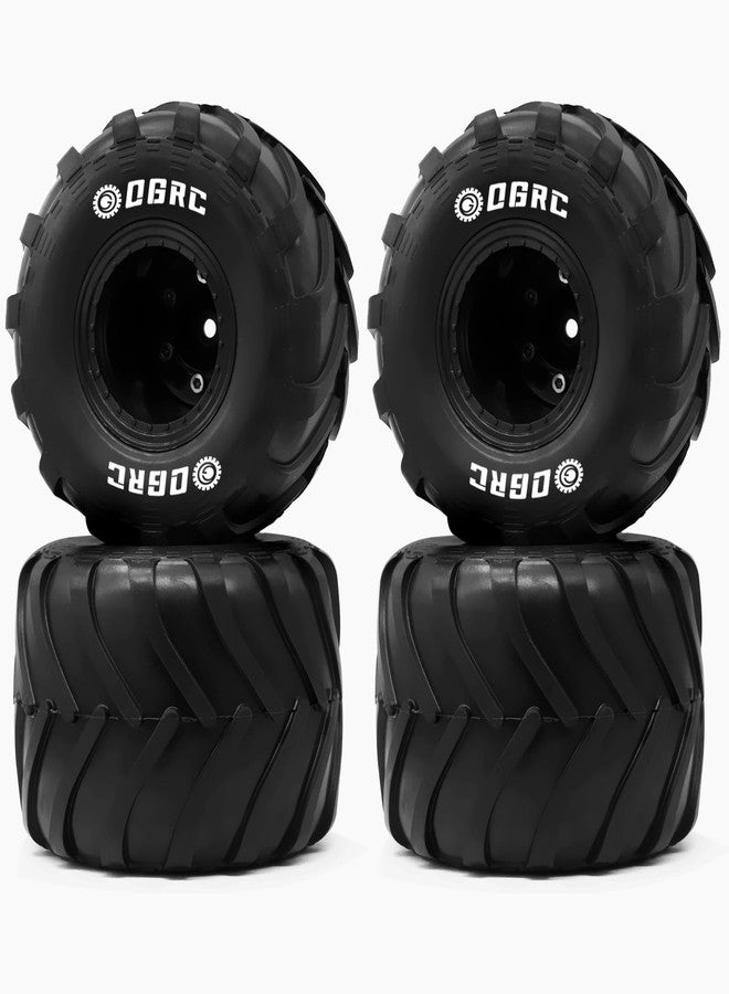 OGUNKE مجموعة إطارات جنوط شاحنة الوحش OGRC 1.0 RC لـ FCX24 SCX24 C10 JLU Deadbolt Gladiator Bronco 1/24 سيارة زاحفة (أسود) - Image 1