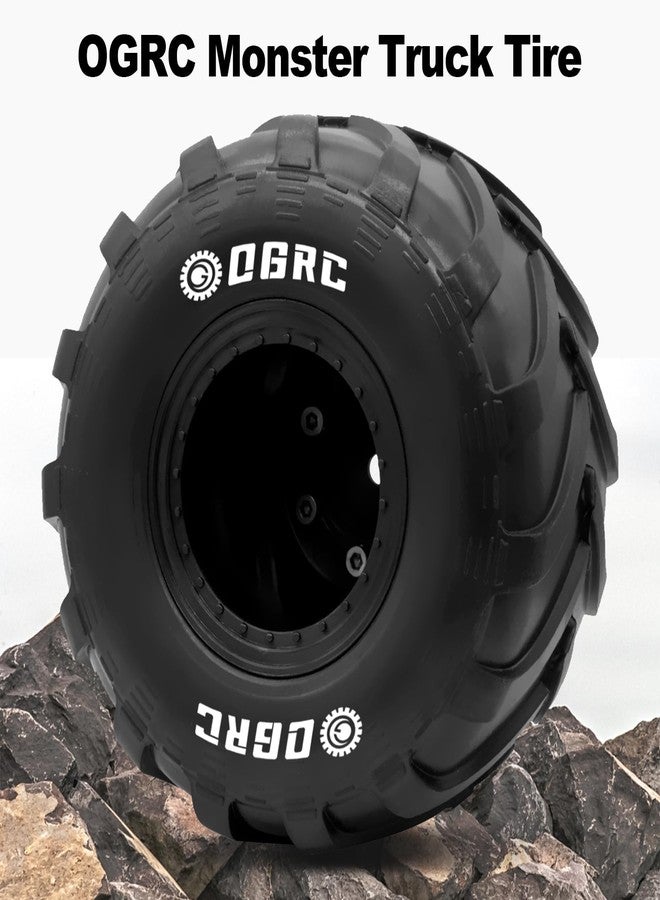 OGUNKE مجموعة إطارات جنوط شاحنة الوحش OGRC 1.0 RC لـ FCX24 SCX24 C10 JLU Deadbolt Gladiator Bronco 1/24 سيارة زاحفة (أسود) - Image 4