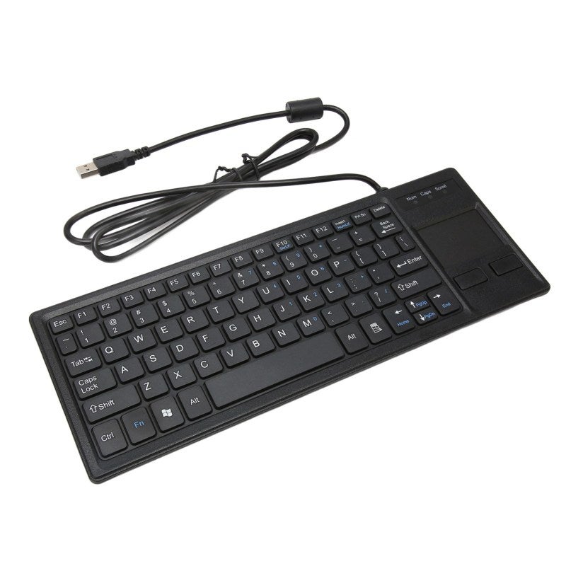 Wired Touchpad Keyboard: 20,000-Cycle Scissor Keys, Built-In USB Hub - Plug And Play, Gesture Support Mini Compact Keyboard for Industrial, Food Service, Marine Environments - Image 1