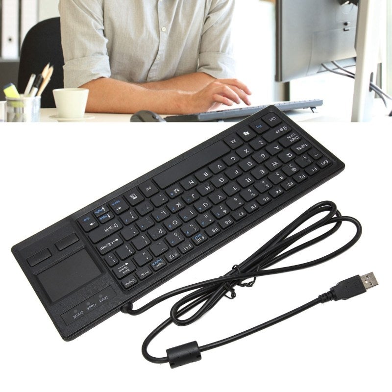 Wired Touchpad Keyboard: 20,000-Cycle Scissor Keys, Built-In USB Hub - Plug And Play, Gesture Support Mini Compact Keyboard for Industrial, Food Service, Marine Environments - Image 3
