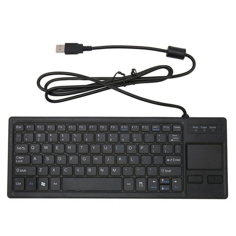 Wired Touchpad Keyboard: 20,000-Cycle Scissor Keys, Built-In USB Hub - Plug And Play, Gesture Support Mini Compact Keyboard for Industrial, Food Service, Marine Environments - Image 4
