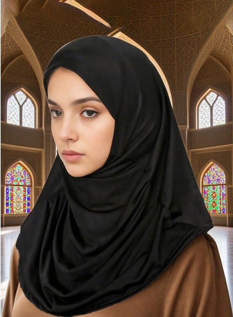 حجاب مسلم للنساء وشاح أبايا ناعم و قابل للتنفس مع تغطية الرقبة الكاملة