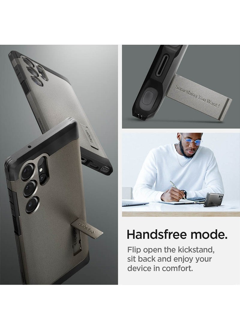 Spigen - Tough Armor for Samsung Galaxy S24 ULTRA case cover with Extreme Impact Foam - Gunmetal - Image 1