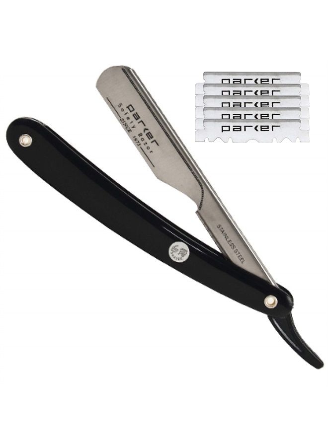 Parker Safety Razor Parker PTB Professional Straight Edge Barber Razor with 5 Parker Platinum Blades - Image 1