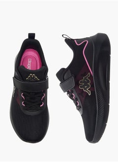 Kappa Girls' Logo Detail Sports Shoes with Hook and Loop Closure  - Image 1