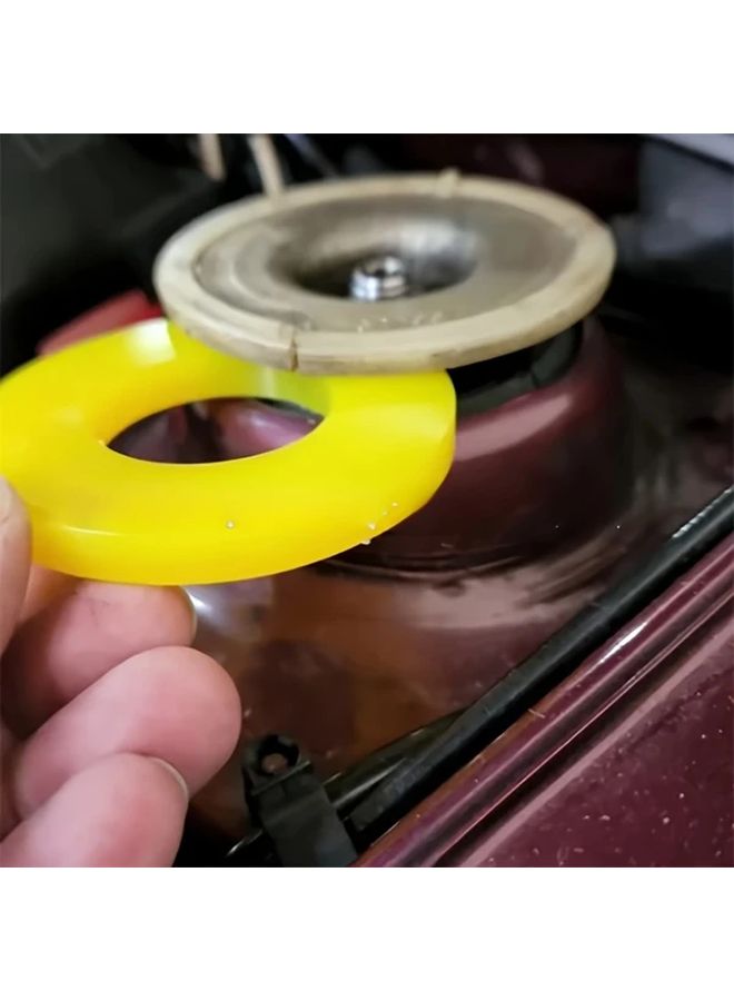 4pcs Car Strut Top Mount Suspension Bearing Spacers Yellow Rubber Grommets for Shock Absorber Mounting Fit Most Vehicle Durable - Image 3