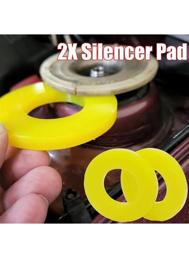 4pcs Car Strut Top Mount Suspension Bearing Spacers Yellow Rubber Grommets for Shock Absorber Mounting Fit Most Vehicle Durable - Image 1