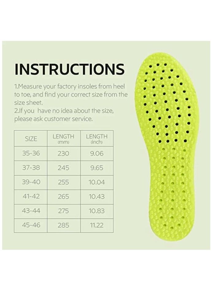 SYOSI Deodorant Insole, Natural Wormwood Insoles, 1Pair Relieve Plantar Fasciitis Heel Pain Sole Support, Massage Acupuncture Foot pad Breathable Non-Slip for Run Sports Exercise (Women6-8.5/Men5-7) - Image 5