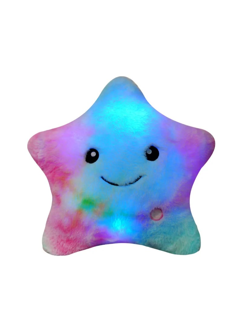 AROAQ Cute Led Light Star Plush Pillow Stuffed Soft Star Luminous Throw Pillow Cushion With Colorful Light Gift Multicolour  - Image 1