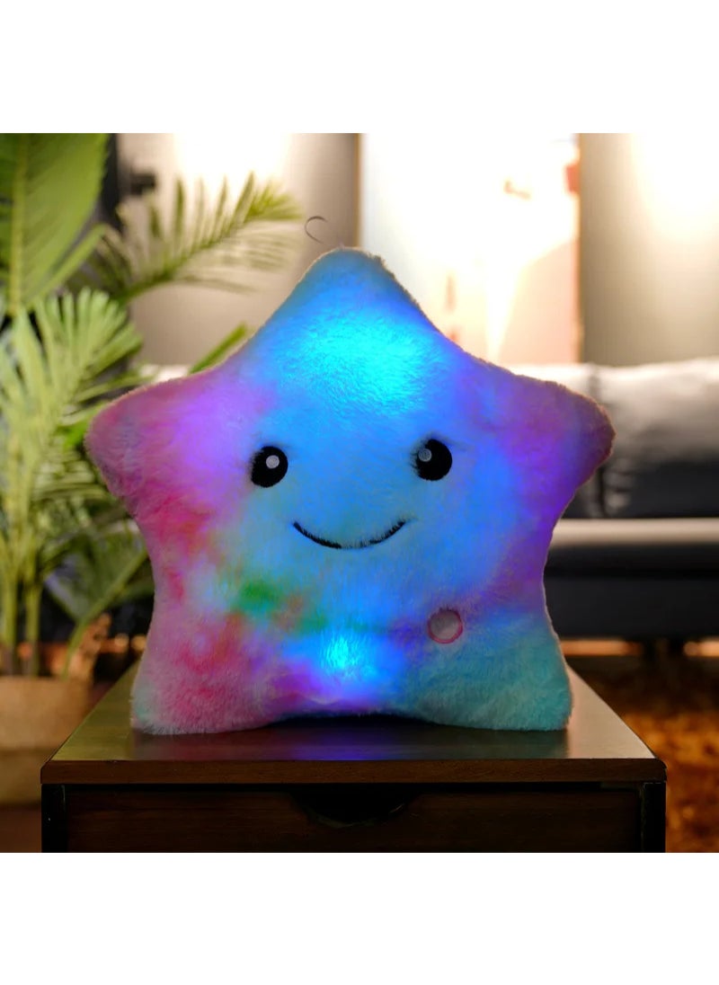 AROAQ Cute Led Light Star Plush Pillow Stuffed Soft Star Luminous Throw Pillow Cushion With Colorful Light Gift Multicolour  - Image 3