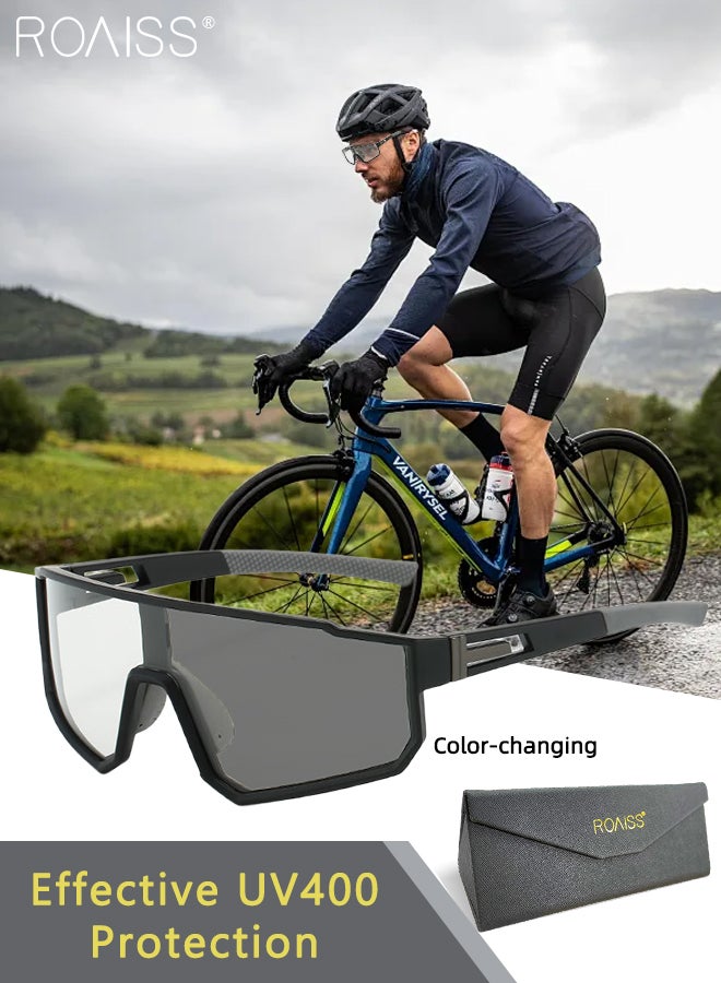 roaiss Polarized Cycling Sunglasses for Men and Women, Photochromic Mountain Bike Glasses, Outdoor Sports Shades for Driving, Fishing, Baseball, Cycling - Image 1