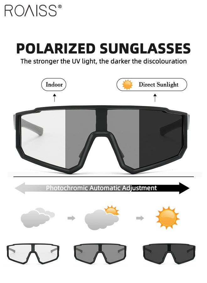 roaiss Polarized Cycling Sunglasses for Men and Women, Photochromic Mountain Bike Glasses, Outdoor Sports Shades for Driving, Fishing, Baseball, Cycling - Image 4