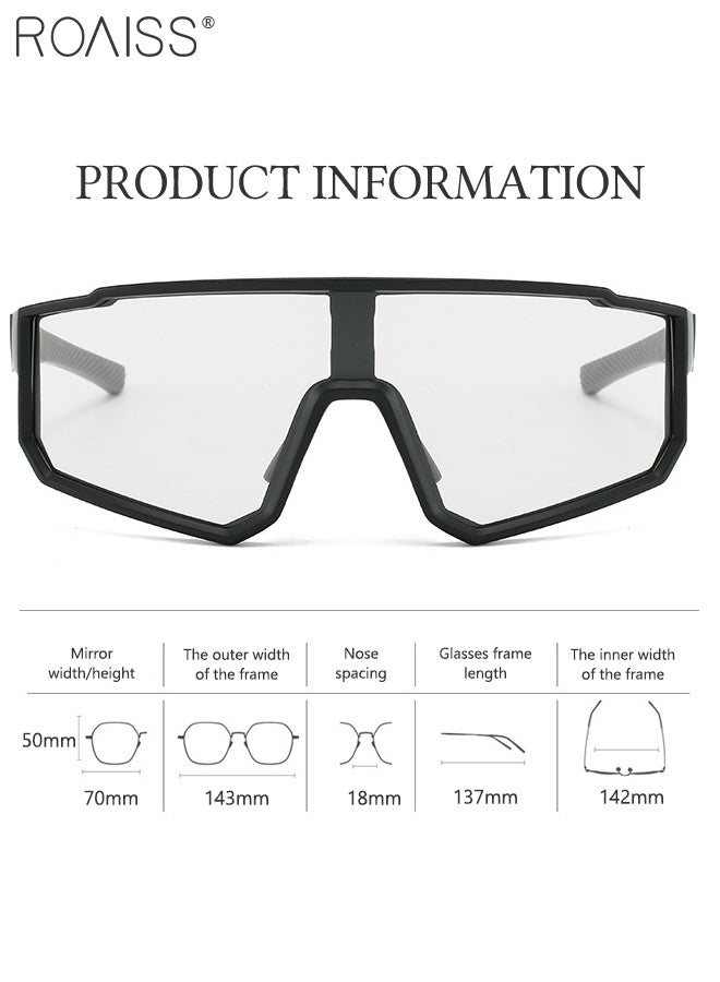 roaiss Polarized Cycling Sunglasses for Men and Women, Photochromic Mountain Bike Glasses, Outdoor Sports Shades for Driving, Fishing, Baseball, Cycling - Image 3